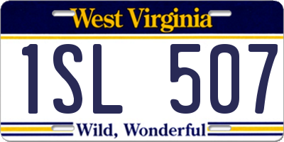 WV license plate 1SL507