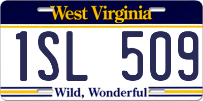 WV license plate 1SL509