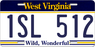 WV license plate 1SL512