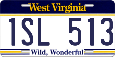 WV license plate 1SL513