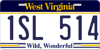 WV license plate 1SL514