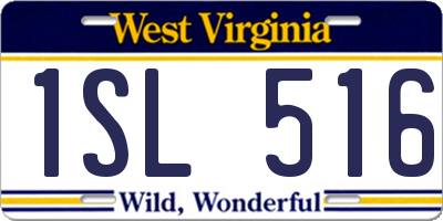 WV license plate 1SL516