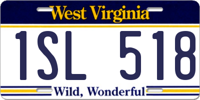 WV license plate 1SL518