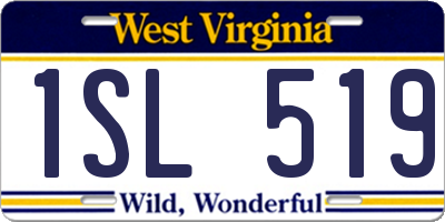 WV license plate 1SL519
