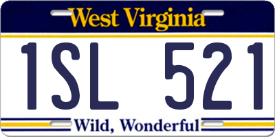 WV license plate 1SL521