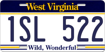 WV license plate 1SL522