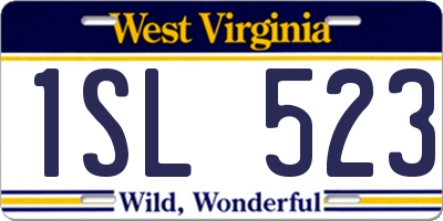 WV license plate 1SL523