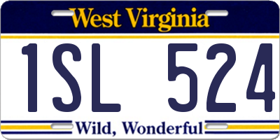 WV license plate 1SL524