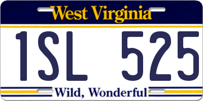 WV license plate 1SL525