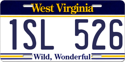 WV license plate 1SL526