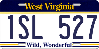 WV license plate 1SL527