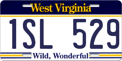 WV license plate 1SL529