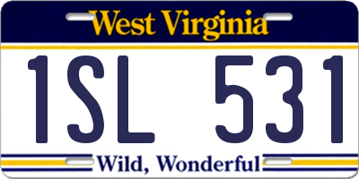 WV license plate 1SL531