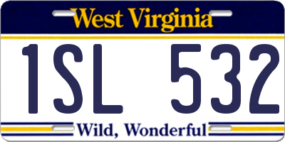 WV license plate 1SL532