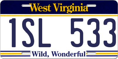 WV license plate 1SL533