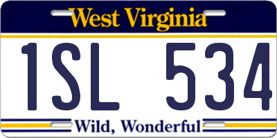 WV license plate 1SL534