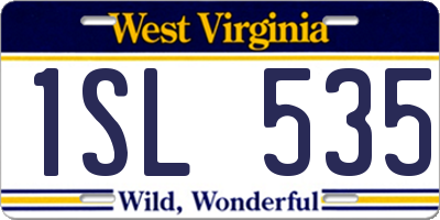 WV license plate 1SL535