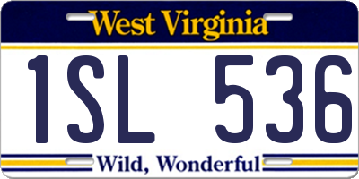 WV license plate 1SL536