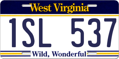 WV license plate 1SL537