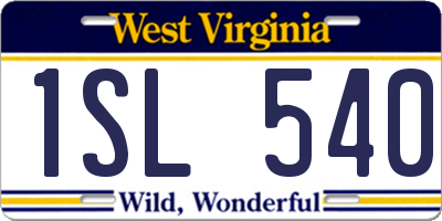 WV license plate 1SL540