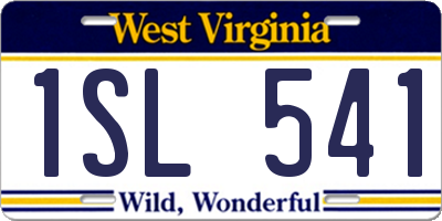 WV license plate 1SL541