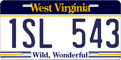 WV license plate 1SL543