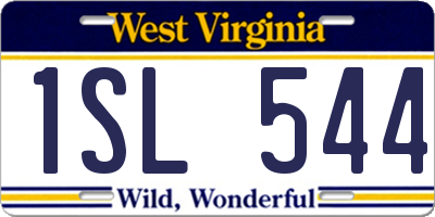 WV license plate 1SL544