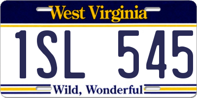 WV license plate 1SL545