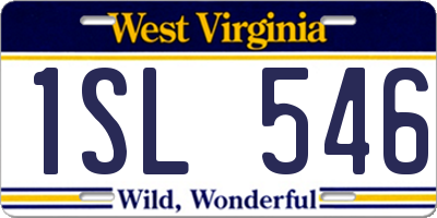 WV license plate 1SL546