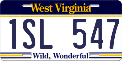 WV license plate 1SL547