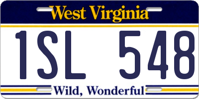 WV license plate 1SL548