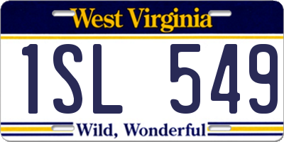 WV license plate 1SL549