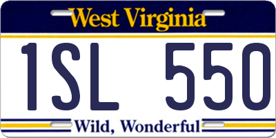 WV license plate 1SL550
