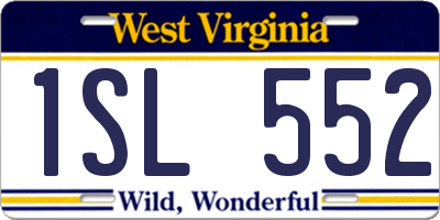 WV license plate 1SL552