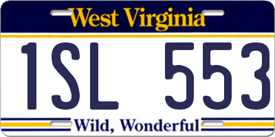 WV license plate 1SL553