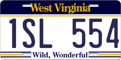 WV license plate 1SL554