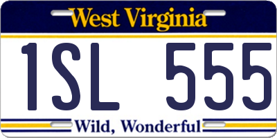 WV license plate 1SL555