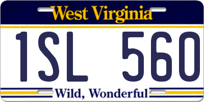 WV license plate 1SL560