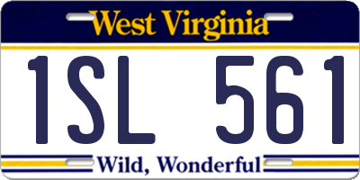 WV license plate 1SL561