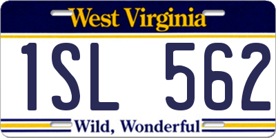 WV license plate 1SL562