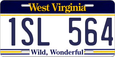 WV license plate 1SL564