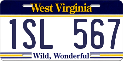 WV license plate 1SL567