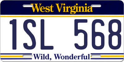 WV license plate 1SL568