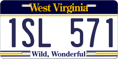 WV license plate 1SL571