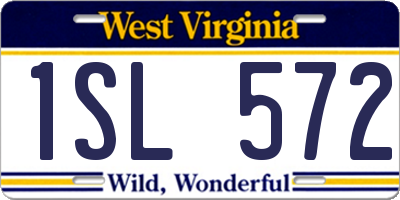 WV license plate 1SL572