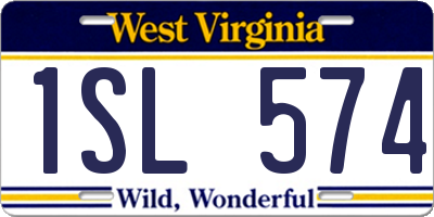 WV license plate 1SL574