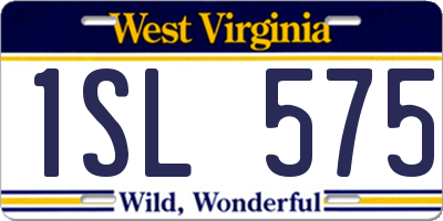 WV license plate 1SL575