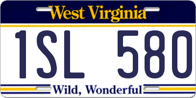 WV license plate 1SL580