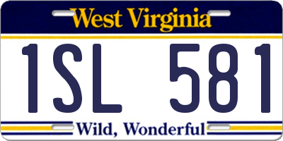 WV license plate 1SL581