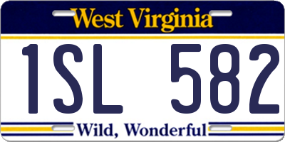 WV license plate 1SL582